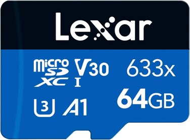 Lexar 633x 64GB Micro SD Card, microSDXC UHS-I Card W/O SD Adapter, microSD Memory Card Up To 100MB/s Read, A1, Class 10, U3, V30, TF Card For Smartphones/Tablets/IP Cameras (LMS0633064G-BNNAA)