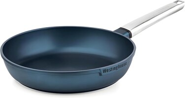 Westinghouse 30cm Non-Stick Fry Pan -Forged Aluminum with 4-Layer Marble Coating Induction &amp; Oven Safe Stainless Steel Handle - Blue