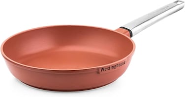 Westinghouse USA Performance Series 30cm Non-Stick Fry Pan &ndash; Cast Aluminum with QuanTanium Coating Cookware, Induction &amp; Oven Safe, Cool-Touch Stainless Steel Handle &ndash; Orange