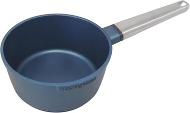 Westinghouse USA Performance Series 18CM Non-Stick Saucepan &ndash; Cast Aluminum with QuanTanium Coating Cookware for Healthy Cooking, Induction &amp; Oven Safe, Cool-Touch Stainless Steel Handle &ndash; Blue