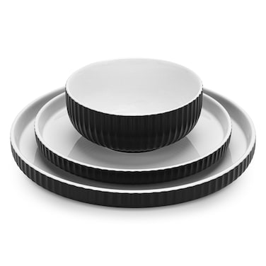 Fissman 12-Piece Tableware Set Onyx (Durable Porcelain)