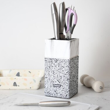Fissman Kitchen Knife Plastic Organizer 11x11x23cm Marble Color