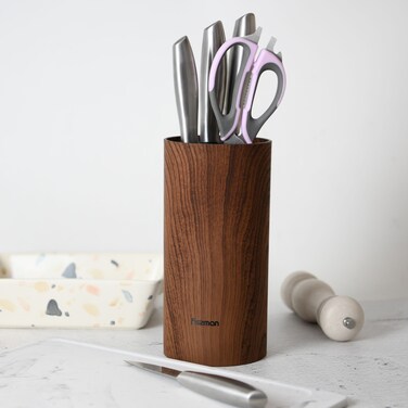 Fissman Kitchen Knife Organizer 11x22cm, Round Shaped, Wood (Plastic)