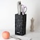 Fissman Kitchen Knife Organizer 22cm, Square Shaped, Black Marble (Plastic)