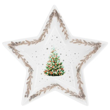 Fissman Star Shape Dish Christmas, 19cm New Bone China