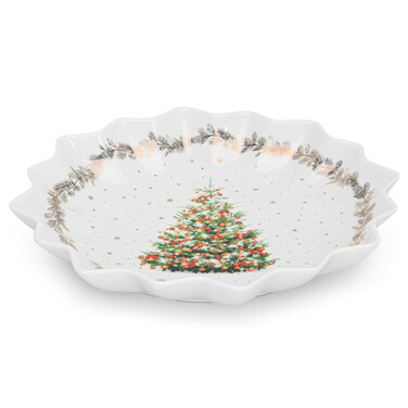Fissman Polygon Dish 24cm Christmas New Bone China