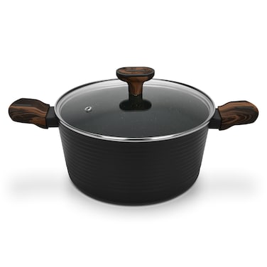 Fissman Stockpot Cuisine 20x10cm/2.6 Ltr With Glass Lid (Aluminium With Non-Stick Coating)