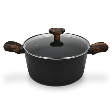 Fissman Stockpot Cuisine 28x13.5cm/7.1 Ltr With Glass Lid (Aluminium With Non-Stick Coating)