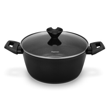 Fissman Stockpot Angela 24x11cm/4.2 Ltr With Glass Lid (Aluminium With Non-Stick Coating)