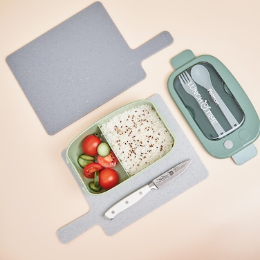 Fissman 2-Compartment Lunch Box 20.5cm/1000ml, Color Green Plastic