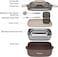 Fissman Single Deck Lunch Box 1000mL with Sauce Cup, Spoon and Fork Compartment, Food Grade Stainless Steel Container