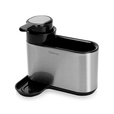 Fissman Kitchen Sink Caddy 16cm Organizer with Built-in Soap Dispenser with Sponge Holder