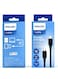 كابل شحن سريع من فيليبس USB-C إلى USB-C لأجهزة iPhone 15 Series و MacBook و iPad Pro/Air و Mini و Samsung و Pixel، شاحن USB-C بطول 1.2 متر - أسود