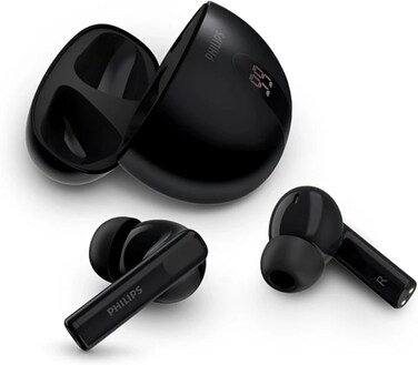 Philips TAT3559BK 3000 Series True Wireless Earbuds - Deep Bass Performance, Long-Lasting Battery Black