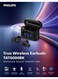 Philips Wireless Earbuds with Smart Touchscreen Case, ANC Bluetooth 5.4 Noise Cancelling TWS Earbuds, 4 Mic Calls, 28H Battery, Deep Bass, IPX5 Waterproof - Black