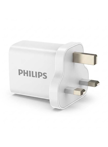 Philips 20W USB-C Fast Wall Charger with Power Delivery, Compact Travel Adapter, Smart Protection Safety, Universal Charging for iPhone Samsung iPad - DLP2629CW/05 White
