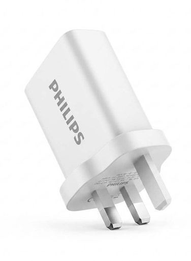 Philips 30W GaN USB-C Fast Wall Charger with Power Delivery, Compact Travel Adapter, Multi Protection Safety, Universal Fast Charging for iPhone Samsung iPad MacBook Air - DLP5312CW/05 White