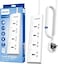 Philips 4-Way Universal Power Extension Cord with Individual Switches (3M), 2500W Overload Protection, 750&deg;C Fire-Resistant, 3x1mm&sup2; Heavy Duty Cable, 13A Fuse, ESMA Certified, UK Plug (4UV-3m)