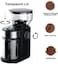 Electric Burr Coffee Grinder Automatic Flat Burr Coffee for French Press Drip Coffee and Espresso Adjustable Burr Mill with 18 settings 2-12 Cup Black