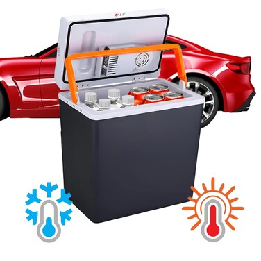ثلاجة كهربائية للسيارة 2 في 1 سعة 20 لتر (دافئة وباردة)، مبرد كهربائي محمول 12 فولت للتخييم والرحلات البرية والنزهات، DLC-CW5020