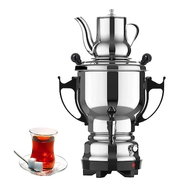 DLC DLC-38135 1800W Electric Samovar with 3.5 + 0.8 Litre Capacity - Silver