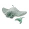 Mantalou the Manta Ray Mom &amp; Baby Plush Toy - Mint Green
