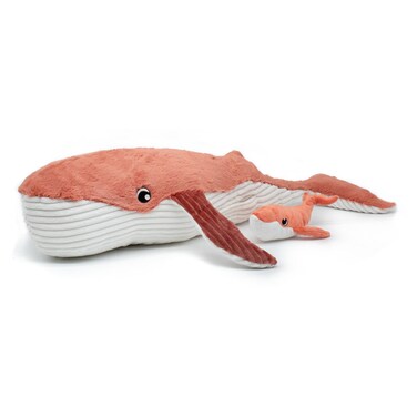 Gravillou the Whale Mom &amp; Baby Plush Toy - Terracotta Rust