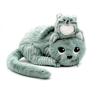 Miaou the Cat Mom &amp; Baby Plush Toy - Mint Green