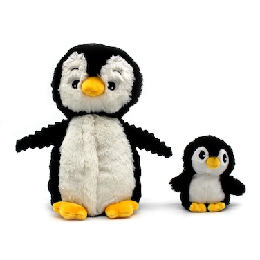 Ptipotos the Penguin Mom &amp; Baby Plush Toy - Black