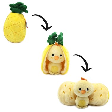 Les D&eacute;glingos  Flipetz Nugget Pineapple Chick Plush Toy &ndash; Soft &amp; Cuddly &ldquo;Poussin Ananas&rdquo; Stuffed Animal for Babies, Toddlers &amp; Kids