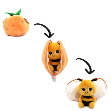 Les D&eacute;glingos Buzzet L&rsquo;Abeille Mandarine Plush Toy &ndash; Soft Bee Stuffed Animal for Babies, Toddlers &amp; Kids (0+ Months)
