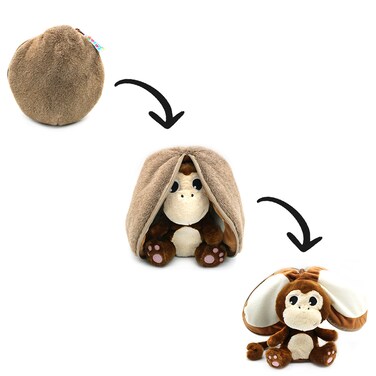 Les D&eacute;glingos  Flipetz Coconet Coconut Monkey Plush Toy &ndash; Soft &amp; Cuddly Monkey Stuffed Animal for Babies, Toddlers &amp; Kids