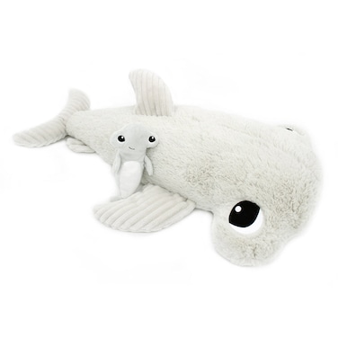 Les D&eacute;glingos  PTIPOTOS Clou Hammerhead Shark Plush Toy &ndash; Soft &amp; Cuddly &ldquo;Mom &amp; Baby&rdquo; Shark Duo for Babies, Toddlers &amp; Kids &ndash; Light Grey Edition