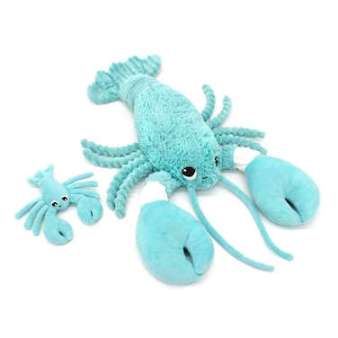 Les D&eacute;glingos  Mum &amp; Baby Lobster Plush Toy &ndash; Soft &amp; Cuddly Ocean-Creature Stuffed Animal Pair for Babies, Toddlers &amp; Kids