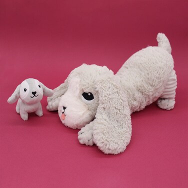 Les D&eacute;glingos  PTIPOTOS Toutou Dog Plush Toy &ndash; Soft &amp; Cuddly &ldquo;Mom &amp; Baby&rdquo; Dog Stuffed Animal Pair for Babies, Toddlers &amp; Kids &ndash; Grey Edition