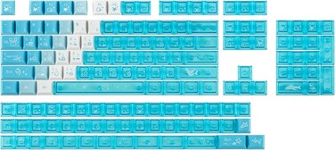EPOMAKER DuoChrome Keycaps Set 150 Keys Cherry Profile Shine Through PBT+PC Dye-sub 65% 75% TKL 96% Full Size Custom Keyboard Keycaps Set for Mechanical Gaming Keyboard (Blue)