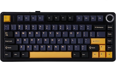 EPOMAKER x AULA F75 Gasket Mechanical Keyboard 75% Wireless Hot Swappable Gaming Keyboard with Five-Layer Padding&amp;Knob, Bluetooth 2.4GHz USB-C RGB (Black LEOBOG Reaper Switch)