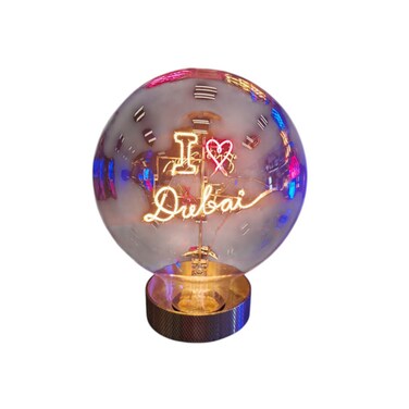 I LOVE DUBAI - LED GLASS BULB - &Oslash;70 &times; H110 MM