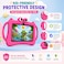 Telzeal P604 Kids Tablet 7 Inch HD Display, 6GB RAM 256GB ROM, Android 13, 3000mAh Battery, 5G WiFi, Dual Camera, Shockproof Protective Case with Handle (Orange)