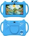 Telzeal P604 Kids Tablet 7 Inch HD Display, 6GB RAM 256GB ROM, Android 13, 3000mAh Battery, 5G WiFi, Dual Camera, Shockproof Protective Case with Handle (Blue)