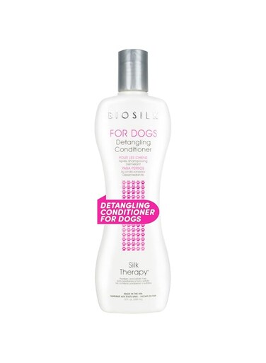 BioSilk for Dogs Silk Therapy Dog Detangling Conditioner - Moisturizing Dog Hair Detangler for Dematting, Conditioning Matted Hair and Tangle Remover - Dog Grooming Supplies, 12 Fl Oz