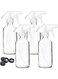 Youngever 4 Pack Empty Glass Spray Bottle, 8 Ounce Clear Glass Spray Bottle for Essential Oils with Extra Durable Trigger Sprayers