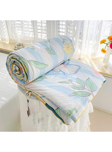 Jersey Cotton Quilted Toddler Blanket Soft Lightweight Baby Quilt for Boys &amp; Girls Breathable Machine Washable Cozy Crib Blanket