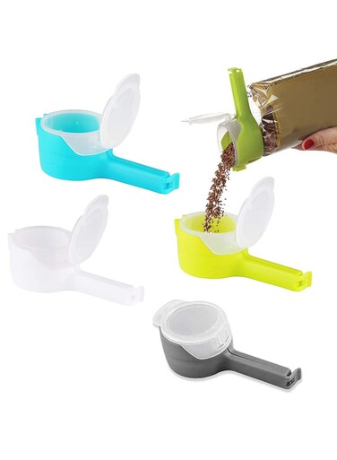 Food Sealing Clips with Pour Spouts, Bag Clips for Kitchen and Chips, Ideal for Organizing and Sealing Food Bags