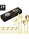 24-Piece Stainless Steel Cutlery Set &acirc;&euro;&ldquo; Gold Finish