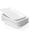 Delling 8 in Ultralight Porcelain Serving Platter/Plates, Fillet Small Serving Dishes for Fruit, Salad, Dessert and More [Microwave Oven and Dishwasher Safe] - Set of 6, White