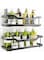 OMAIRA 2-Pack Adhesive Shower Caddy, Shower Shelf, No Drilling Rustproof Stainless Steel Shower Organizer for Inside Shower &amp; Kitchen Storage (Matte Black)