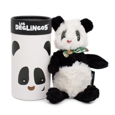 Les D&eacute;glingos  Petit Simply Rototos Panda Plush Toy &ndash; Soft &amp; Cuddly Baby Panda Stuffed Animal with Gift Box, Cute Nursery Plush for Kids