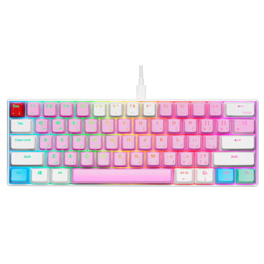 GamerTek Gk60 Mini Pro Gaming Keyboard - Cotton Candy