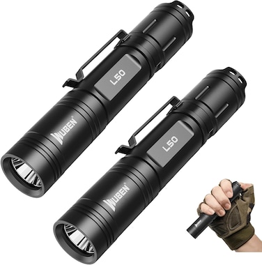 WUBEN L50 Torches LED Rechargeable Flashlight,1200 Lumens Tactical Flashlight Rechargeable Torch Light 5 Modes Super Bright Flashlight for Searching, Camping, Emergency, Tool Gifts for Men 2Pcs Packs
